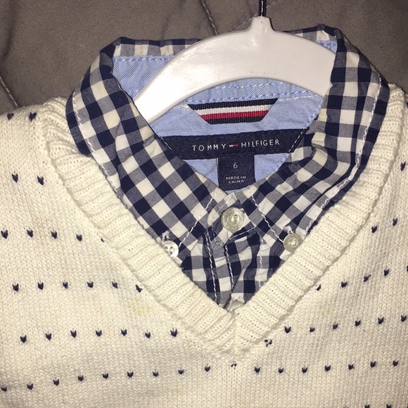 Tommy Hilfiger 2-Piece Set Sleeveless Vest & Button-Down Collared Shirt sz 6 - Picture 3 of 9